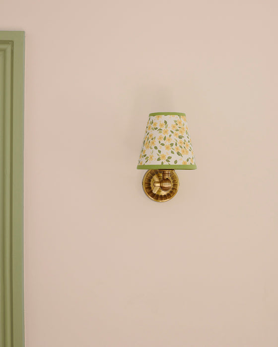 Primrose, calico candle clip shade (green trim)