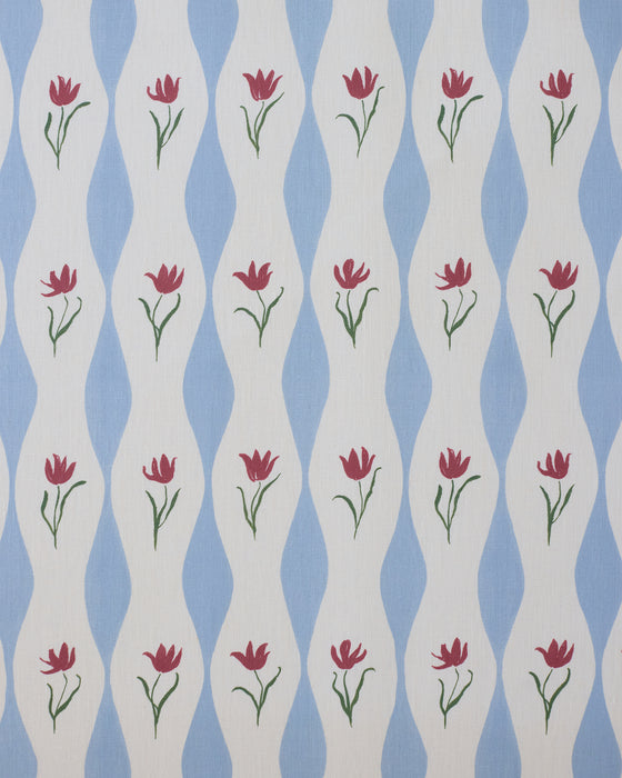 Tulip Wave linen, sky