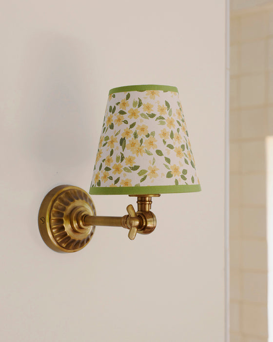 Primrose, calico candle clip shade (green trim)