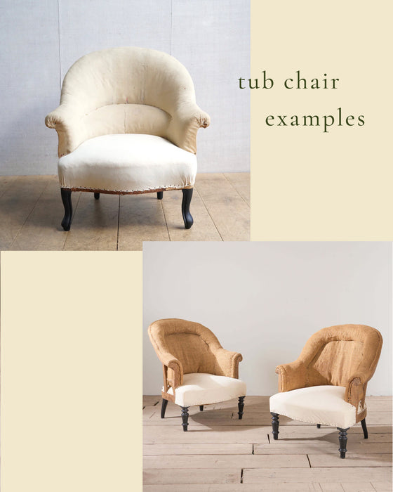 Upholstered armchair 'tub' - custom antique
