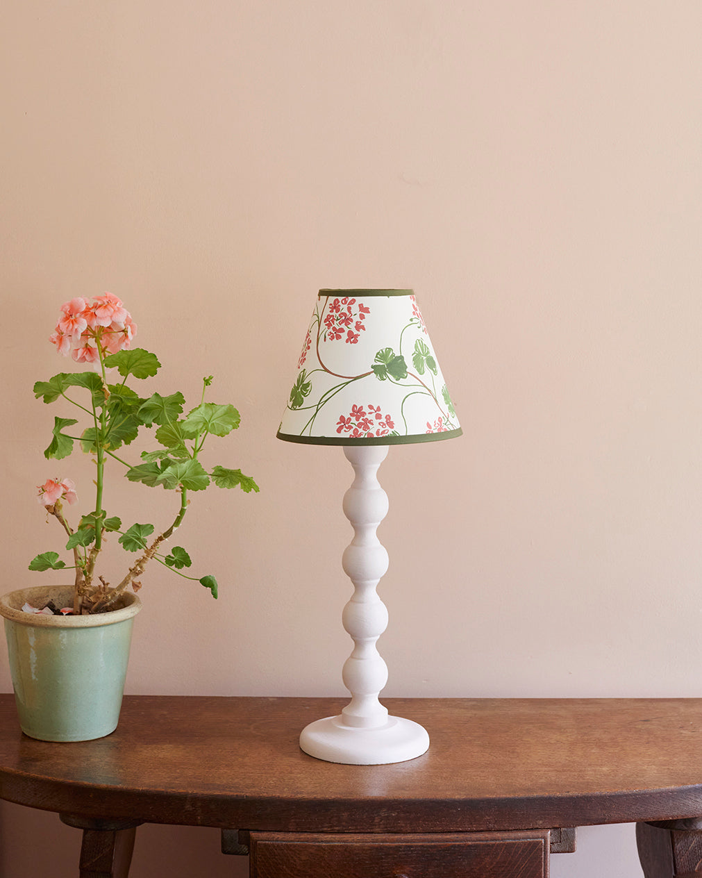 Geraniums lamp and shade painting workshop