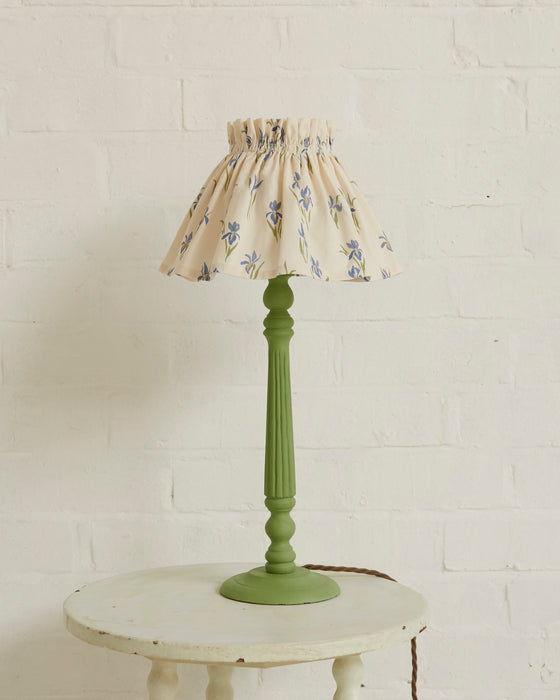 Iris, calico skirt lampshade