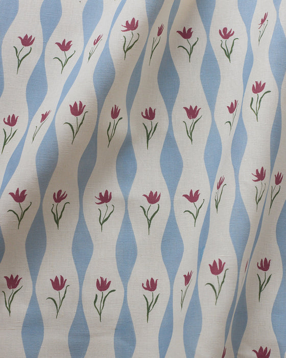 Tulip Wave linen - sky