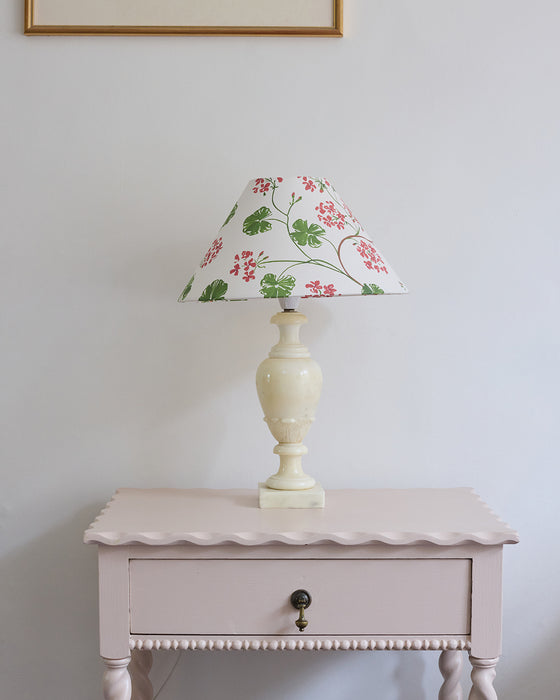Geraniums paper lampshade - conical 12"
