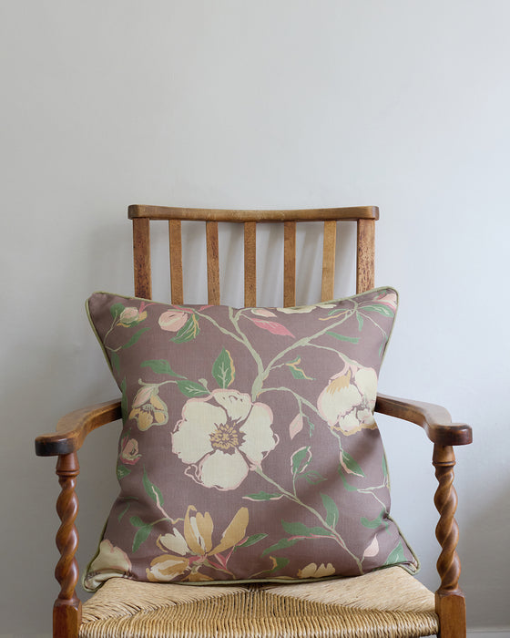 Sonia linen cushion - coffee - large