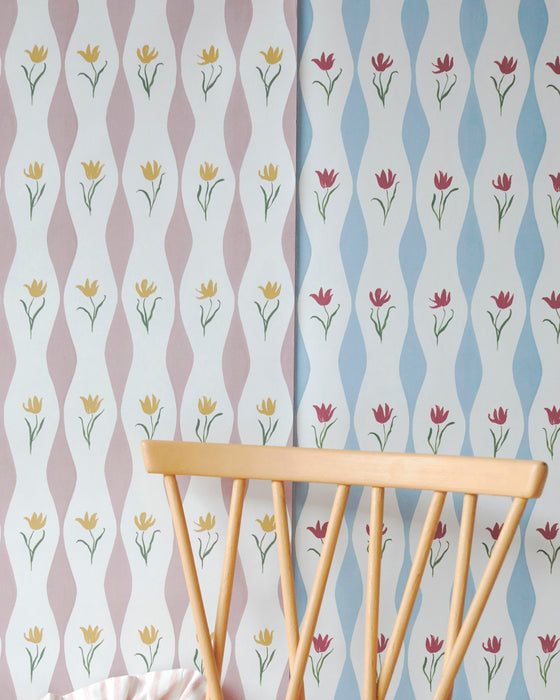 Tulip Wave wallpaper - straw