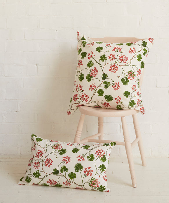 Geraniums, rectangular cushion