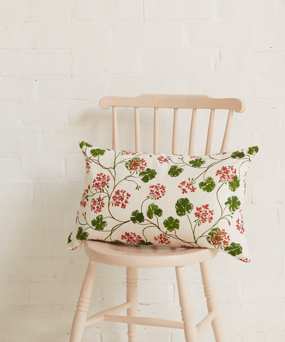 Geraniums, rectangular cushion