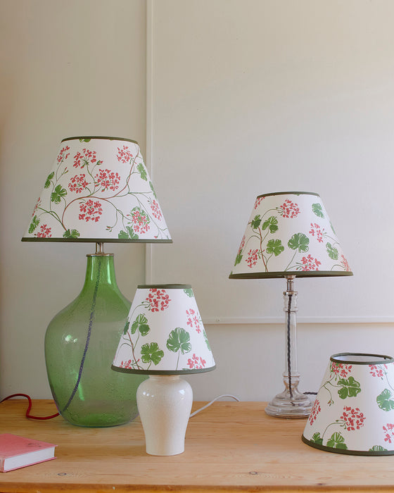 Geraniums paper lampshade - empire