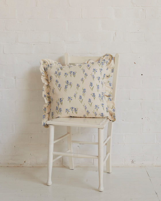 Iris, calico frill cushion